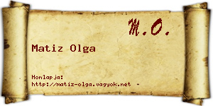 Matiz Olga névjegykártya